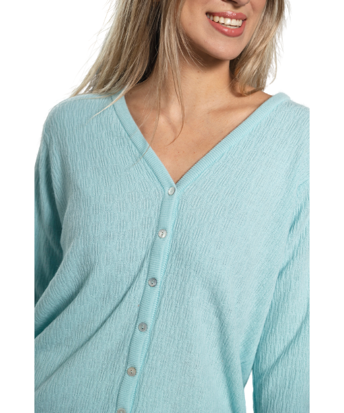 CARDIGAN EN V BURMA TRABAJADO