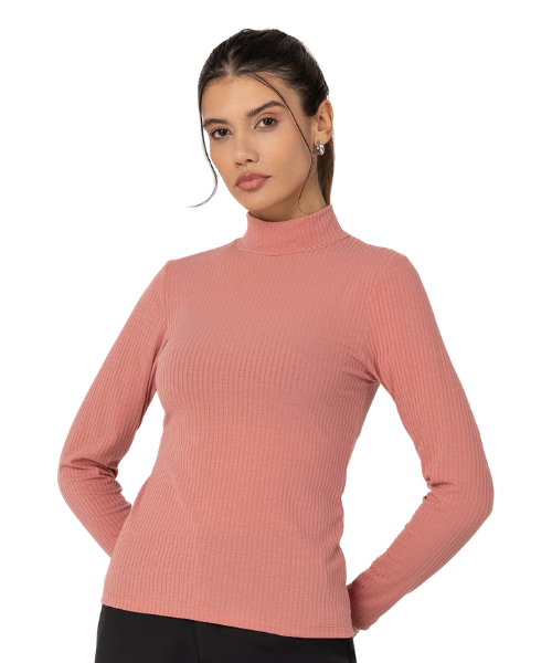 BLUSA ACANALADA 1/2 GOLA MIRASUL