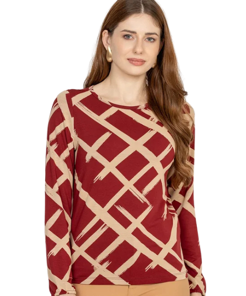 BLUSA MALHA VISCO XADREZ MIRASUL