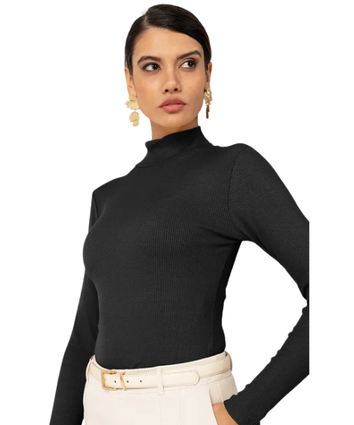 BLUSA 1/2 GOLA SLIM ACANALADA MIRASUL