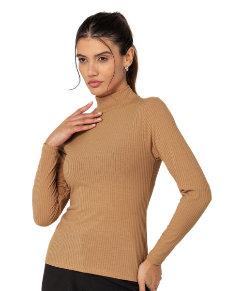 BLUSA ACANALADA 1/2 GOLA MIRASUL