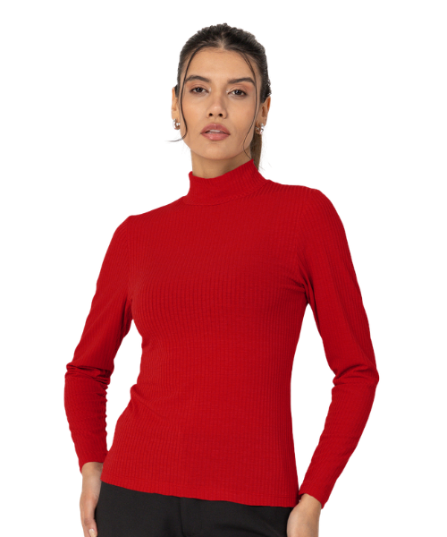 BLUSA ACANALADA 1/2 GOLA MIRASUL