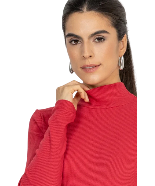BLUSA 1/2 GOLA SLIM ACANALADA MIRASUL